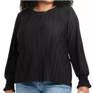 Ava & Viv‎ Women’s Long Sleeve Plisse Blouse 4X NWT